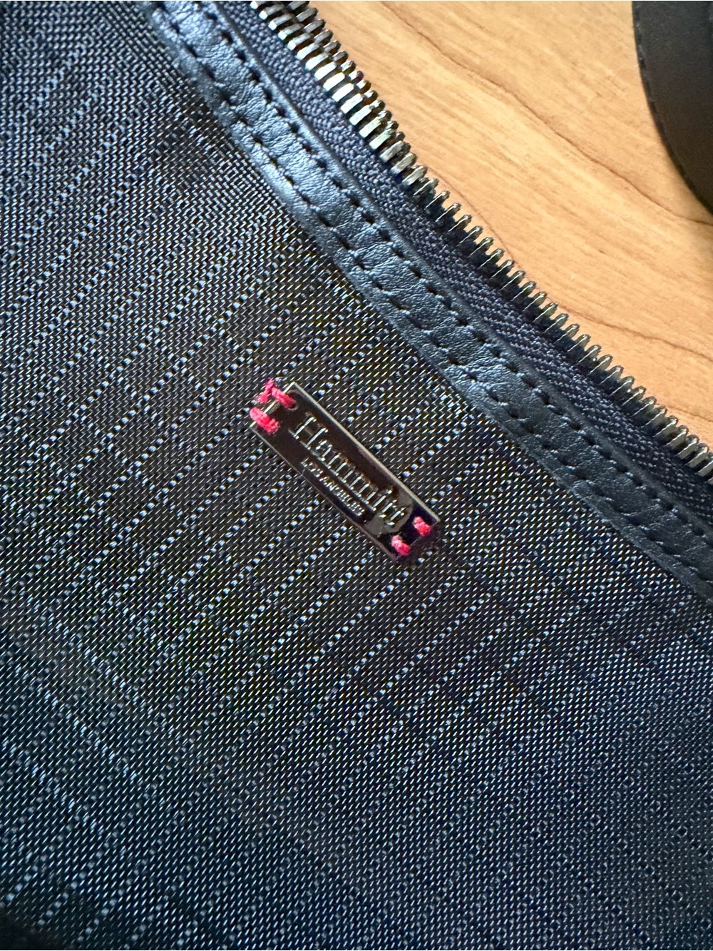 Hammitt Black Pouch with Pink Accent Stitching